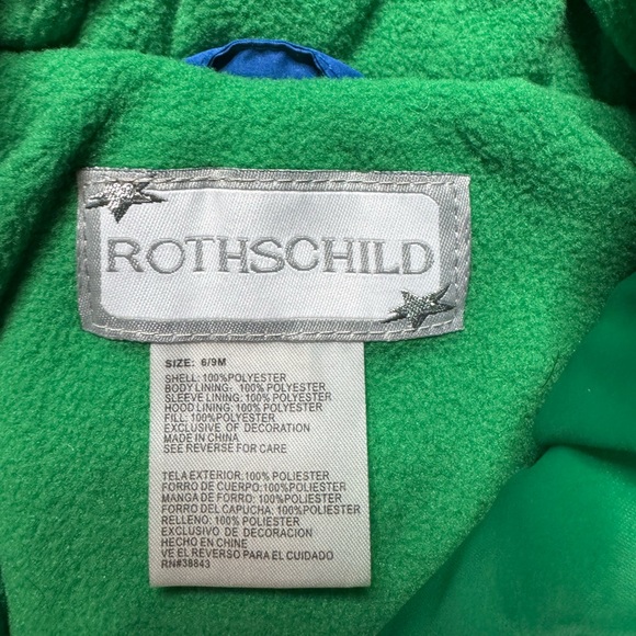 Rothschild Baby Blue Outdoor Winter Insulated Zip Up Snowsuit 6-9 Months - Picture 6 of 6